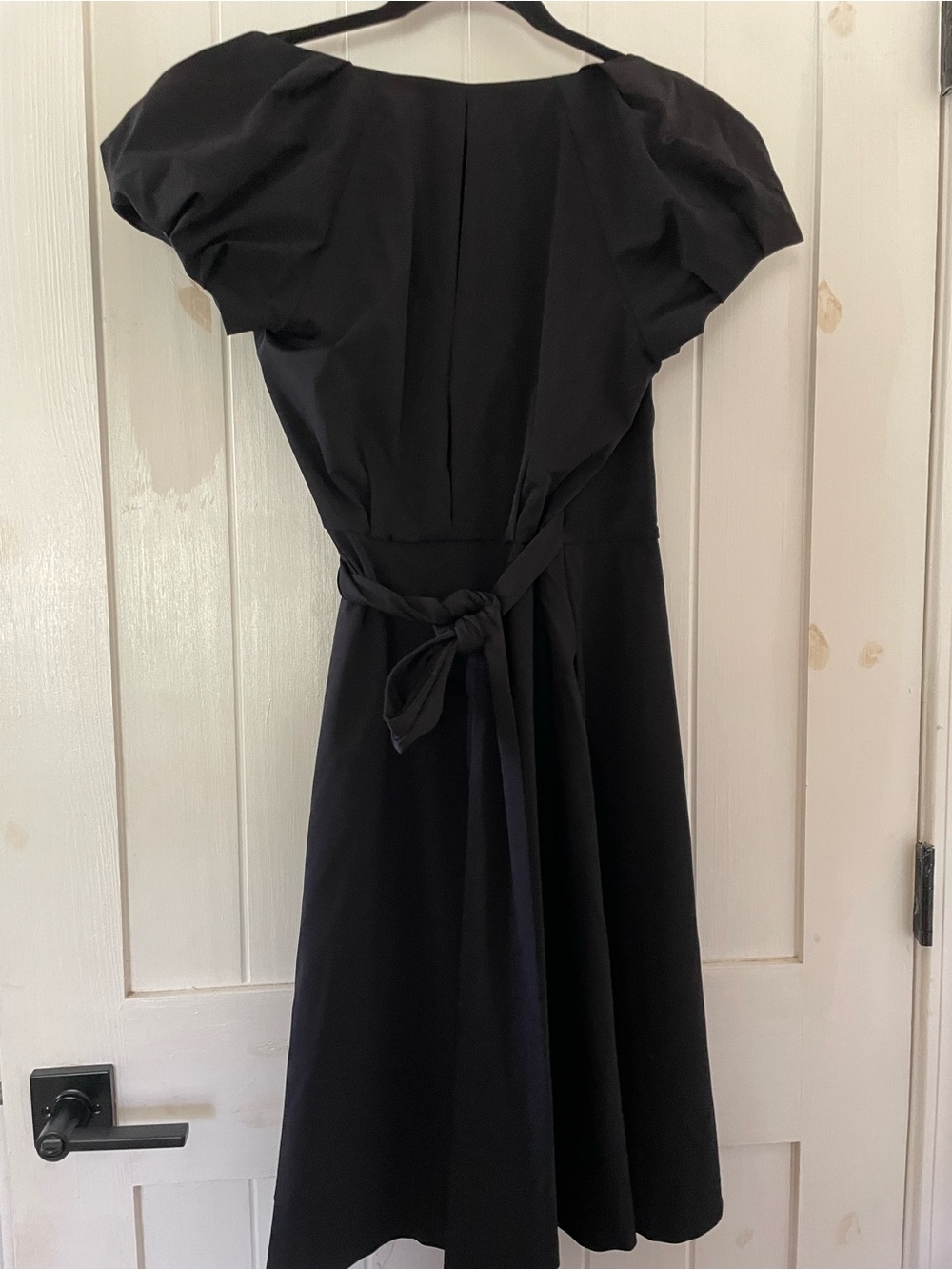 Diane von Furstenberg Black Nylon Short Sleeve Wrap Dress Size 6 - Picture 3 of 7